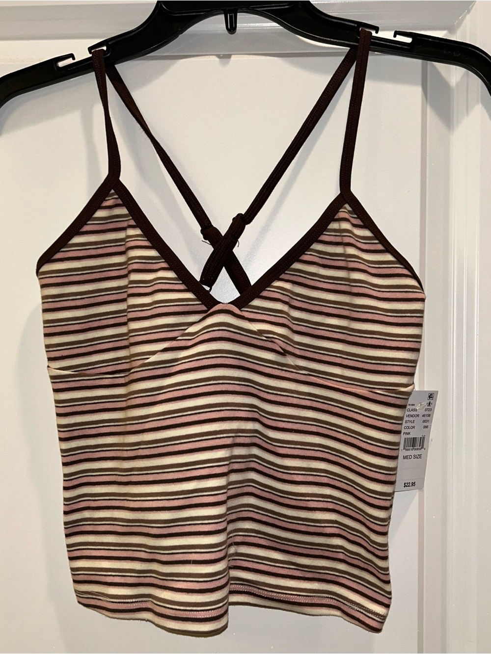 NWT Pacsun Striped Pink and Brown Cami Tank Top